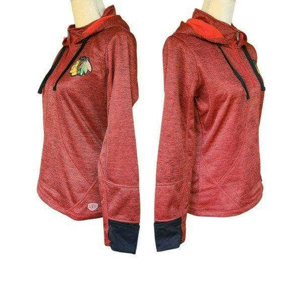 CHICAGO BLACKHAWKS 'Old Time Hockey' OTH Newbury Collection 1/4 Zip Hoodie - Picture 7 of 11